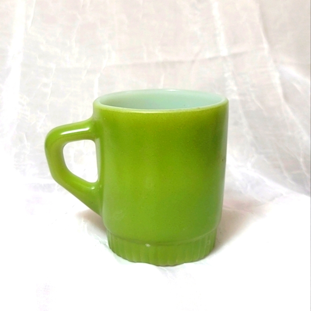 Green Fire King Coffee Mug Vintage 70s